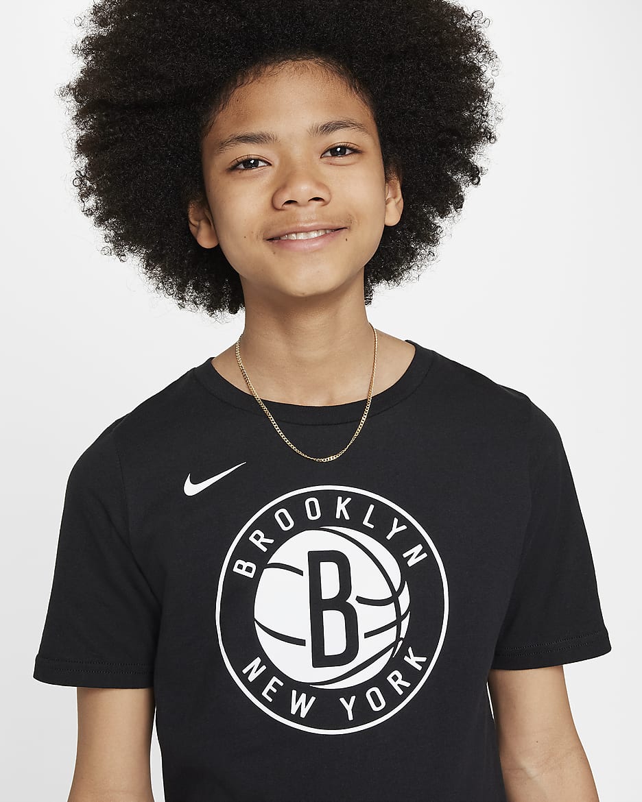 T Shirt Z Logo Dla Du Ych Dzieci Ch Opc W Nike Nba Brooklyn Nets